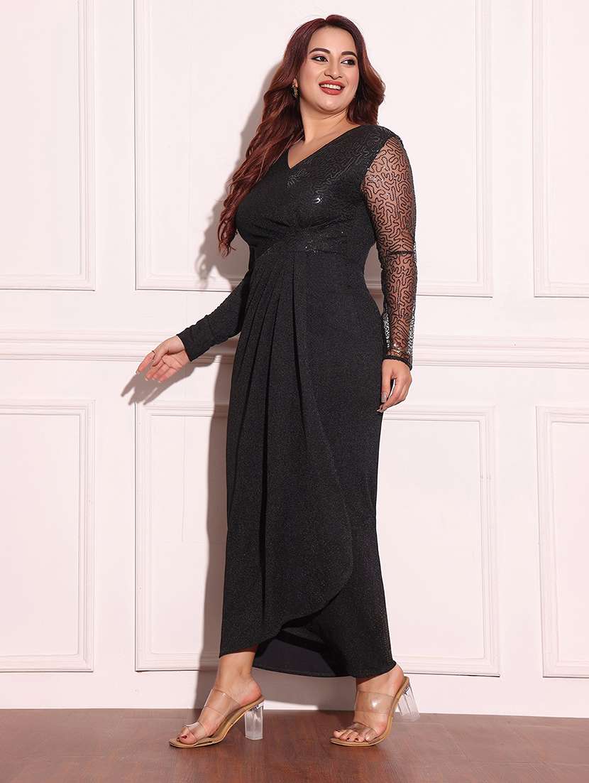 women plus size solid long sleeve bodycon dress - 22362467 -  Standard Image - 2