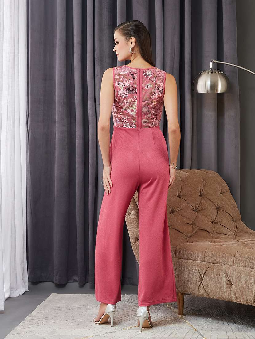 women embellished halter neck sleeveless jumpsuit - 22362492 -  Standard Image - 2