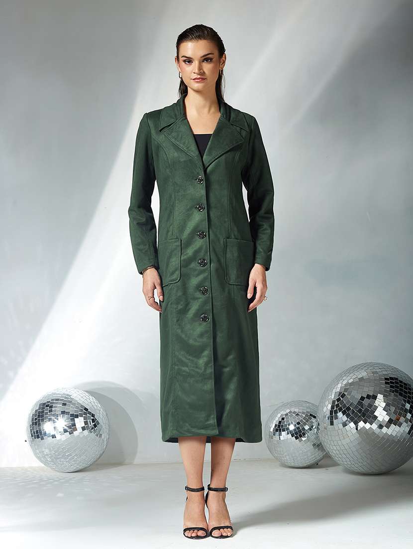 women solid long sleeve trench coat - 22362508 -  Standard Image - 2