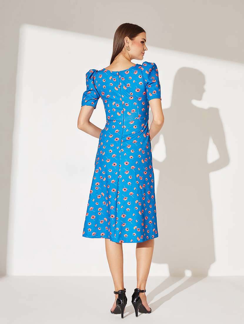 women floral print puff sleeve a-line dress - 22362522 -  Standard Image - 2