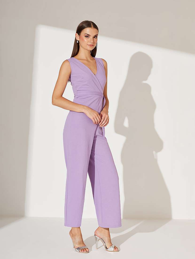 women lavender solid sleeveless jumpsuit - 22362523 -  Standard Image - 2