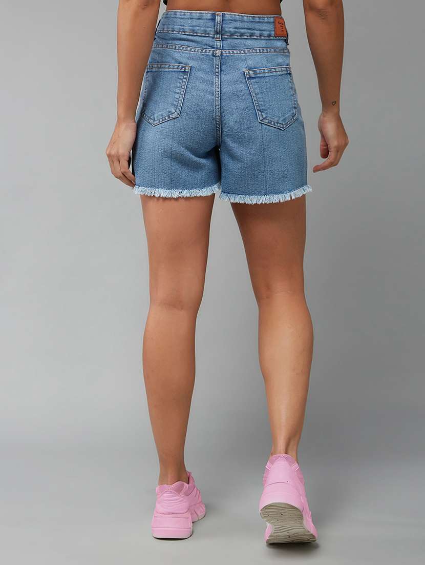 women distressed high rise denim short - 22362530 -  Standard Image - 2