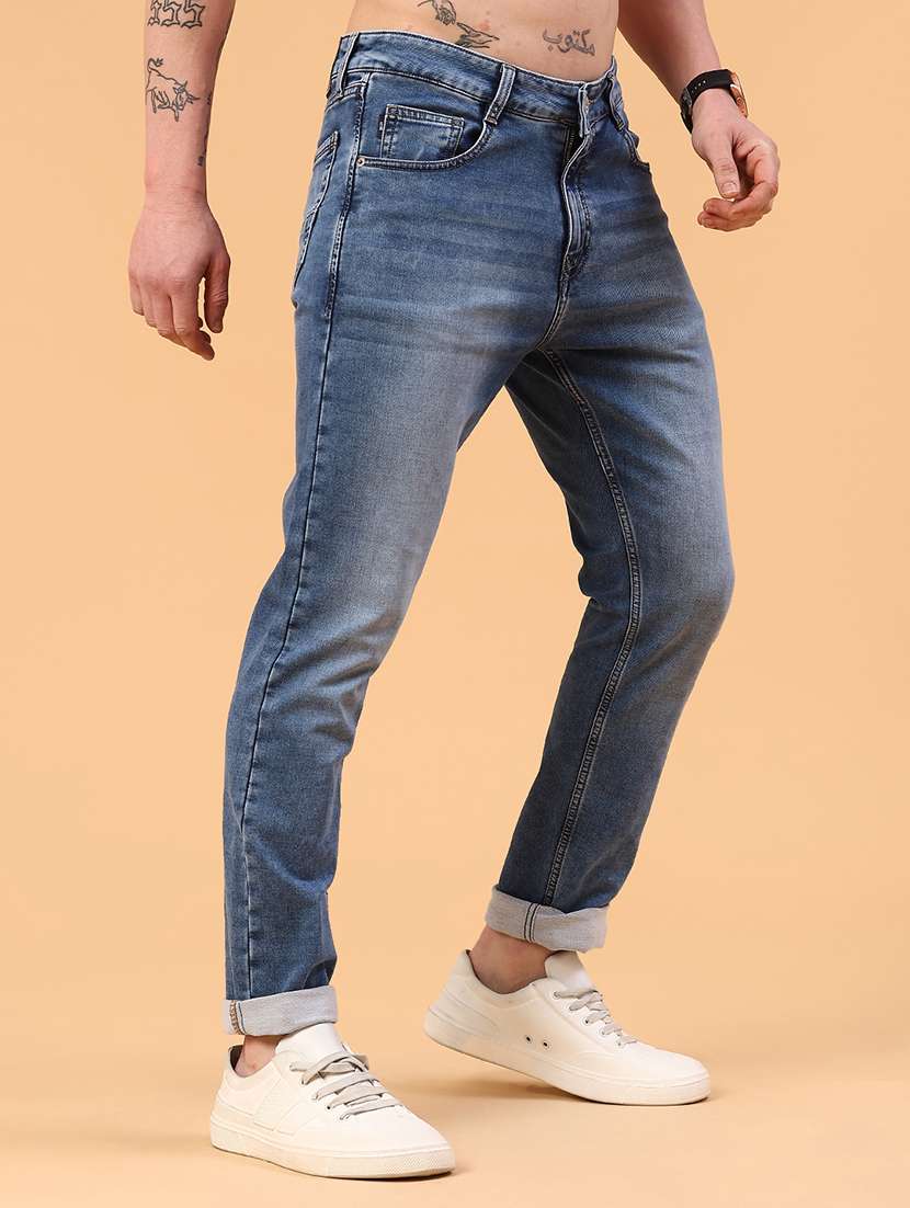 men washed mid rise full length slim fit jeans - 22362862 -  Standard Image - 2