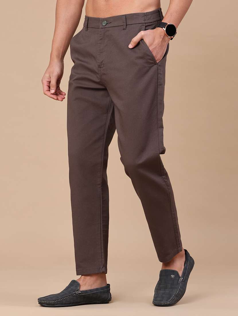men solid mid rise chinos casual trouser - 22363139 -  Standard Image - 2