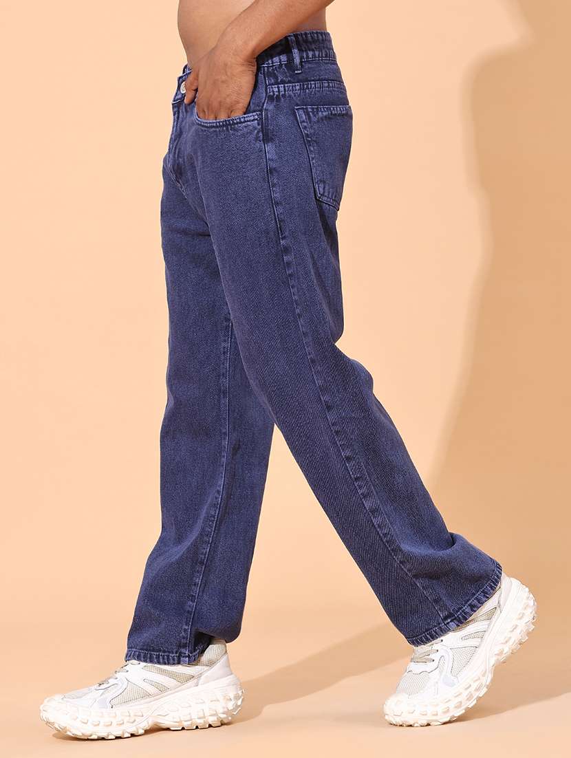 men plain mid rise full length straight jeans - 22363177 -  Standard Image - 2