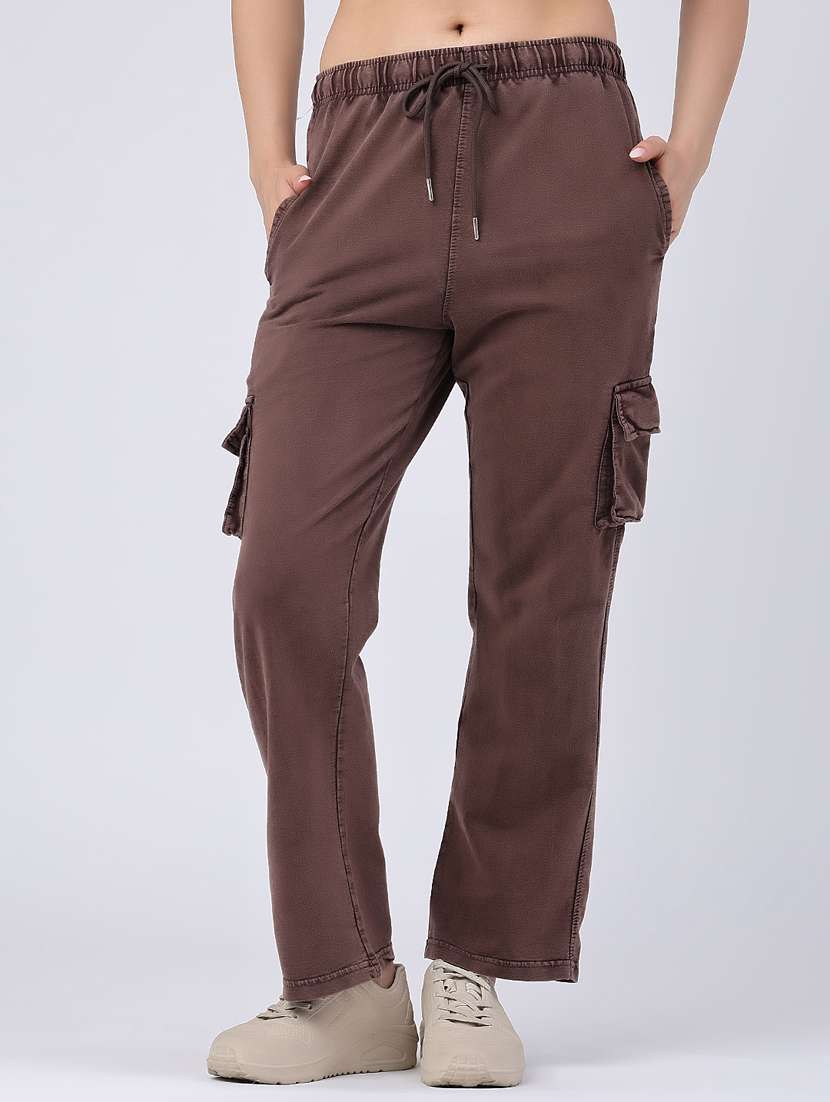 girls solid mid rise cargo pant - 22363196 -  Standard Image - 2