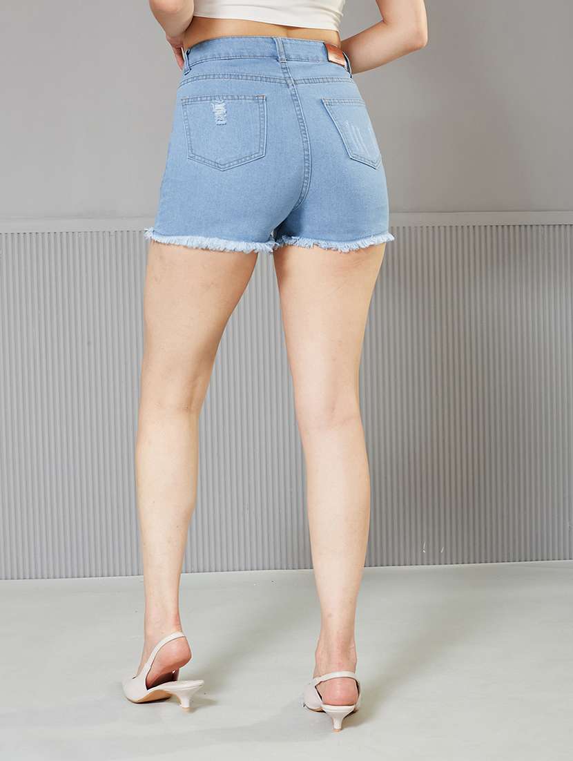women distressed high rise denim shorts - 22363268 -  Standard Image - 2