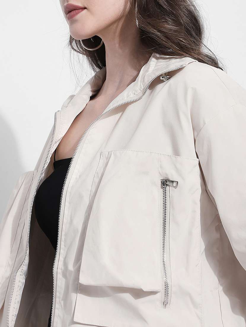 women solid long sleeve biker jacket - 22363312 -  Standard Image - 2