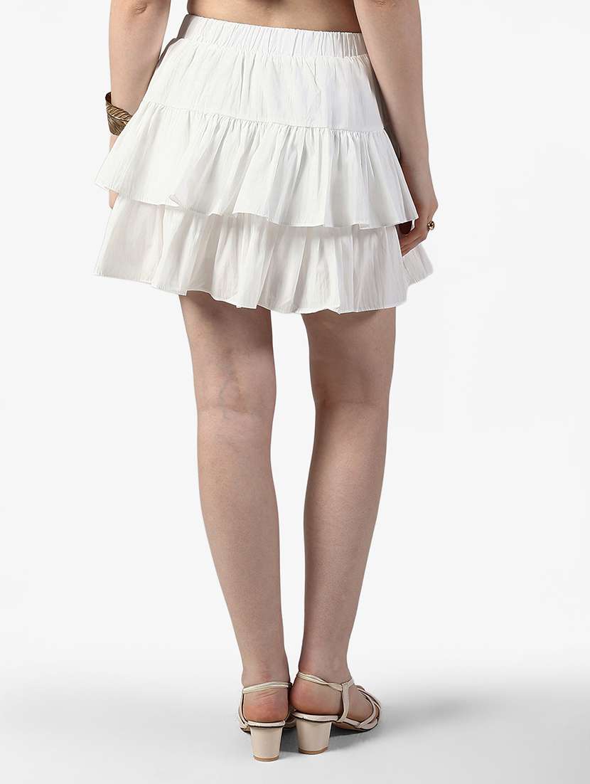 women solid mid rise layered mini skirt - 22363322 -  Standard Image - 2