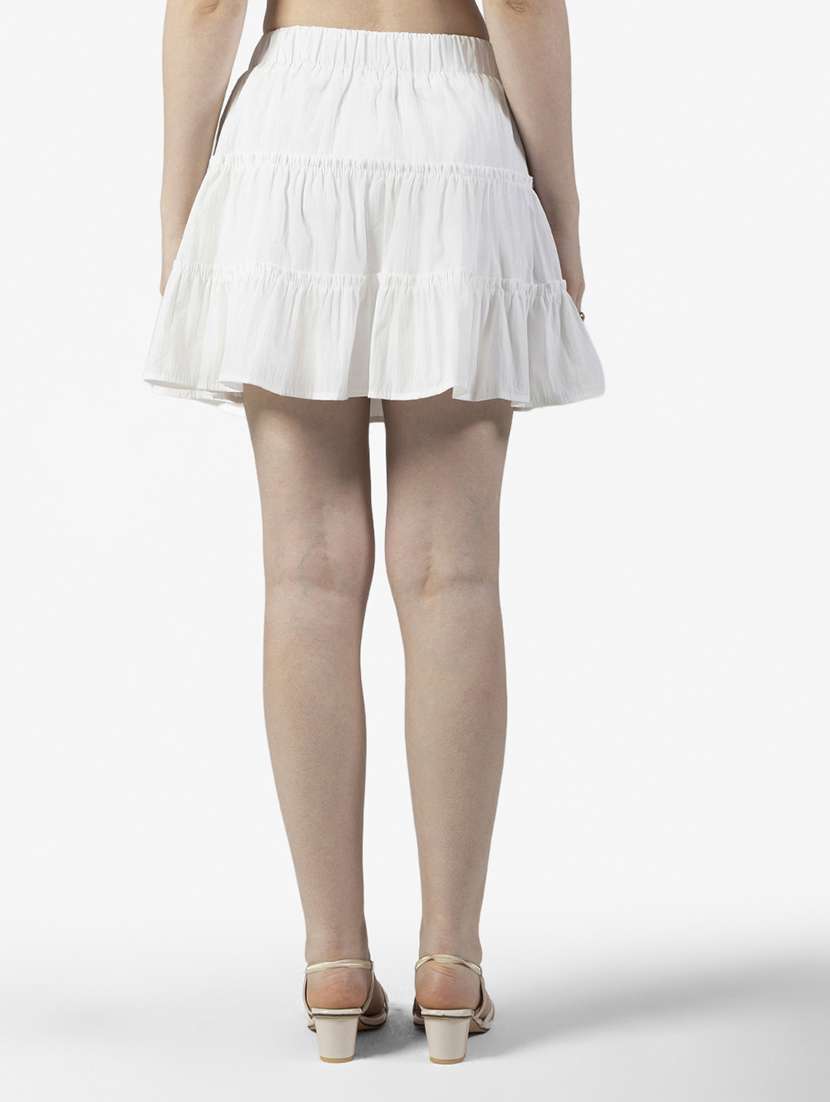 women solid mid rise tiered mini skirt - 22363323 -  Standard Image - 2