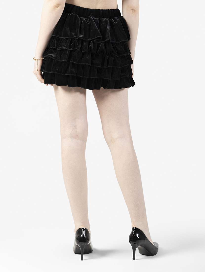 women solid mid rise layered mini skirt - 22363325 -  Standard Image - 2