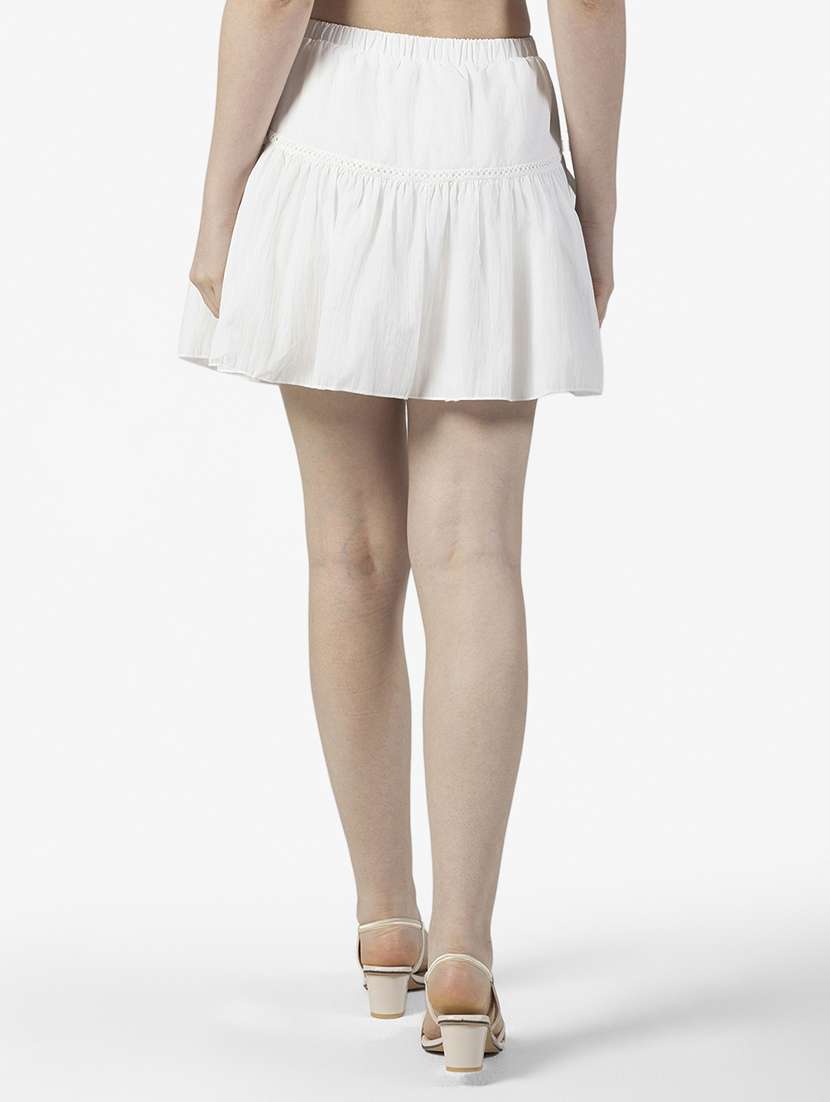 women solid mid rise tiered mini skirt - 22363326 -  Standard Image - 2