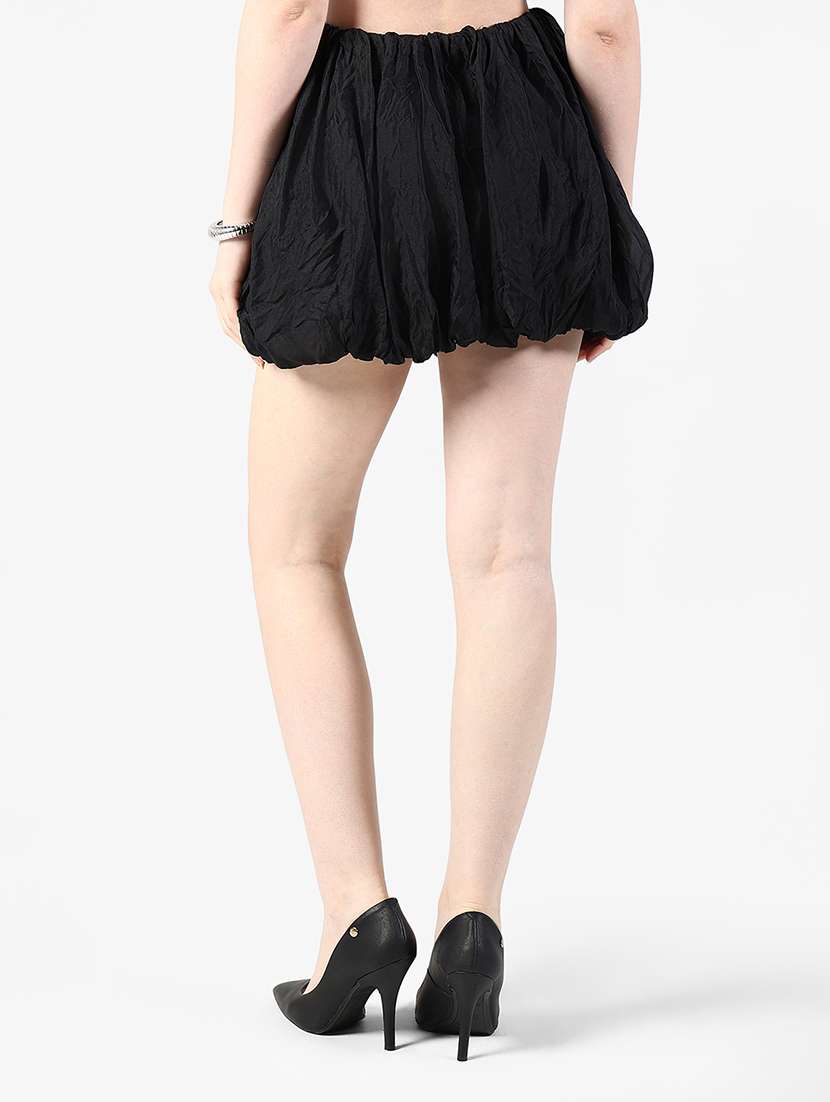 women solid mid rise ballon mini skirt - 22363328 -  Standard Image - 2