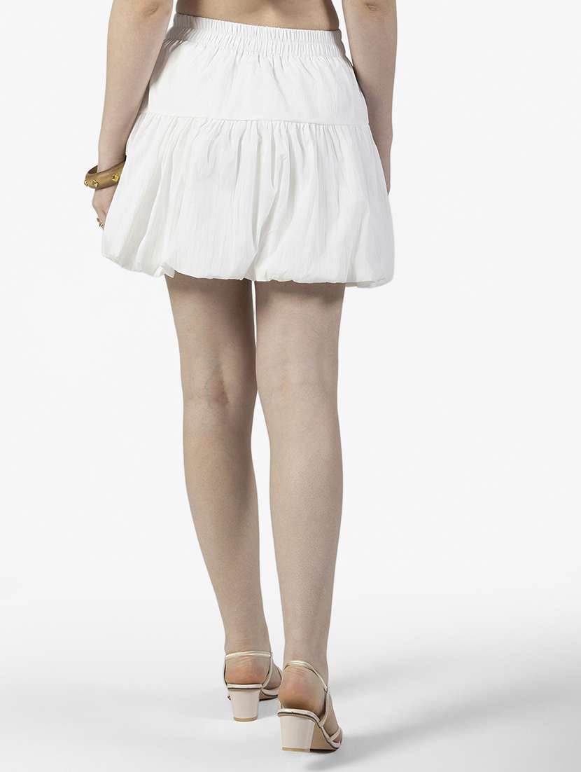 women solid mid rise ballon mini skirt - 22363329 -  Standard Image - 2