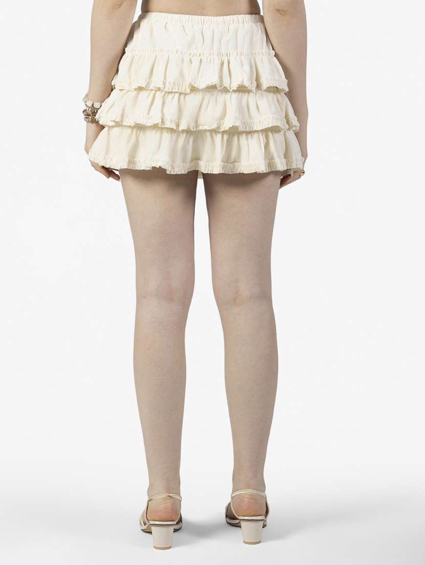 women solid mid rise layered mini skirt - 22363331 -  Standard Image - 2