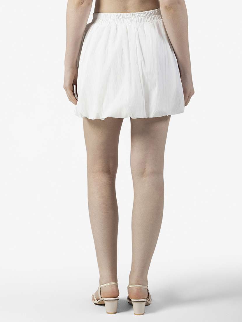 women solid mid rise ballon mini skirt - 22363332 -  Standard Image - 2