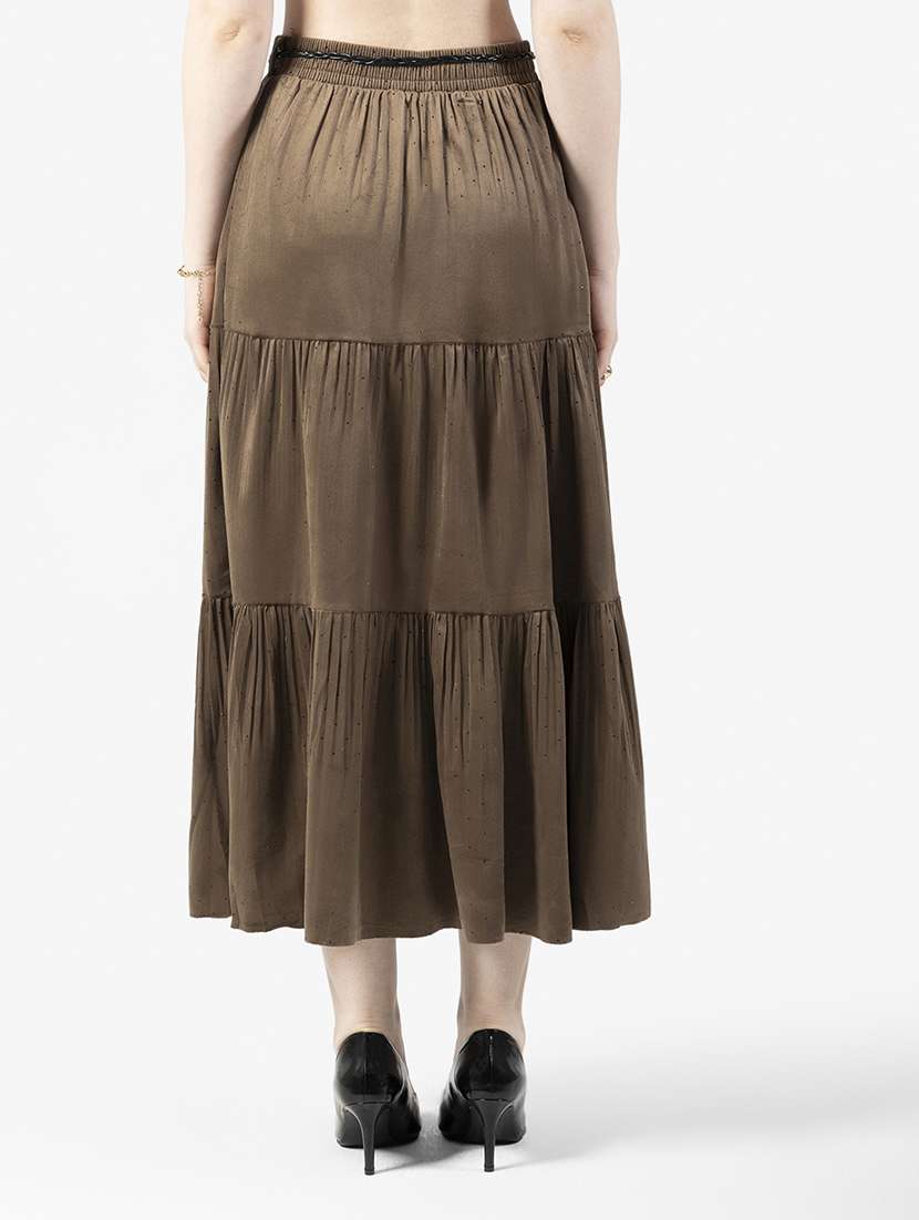 women solid mid rise tiered skirt - 22363335 -  Standard Image - 2