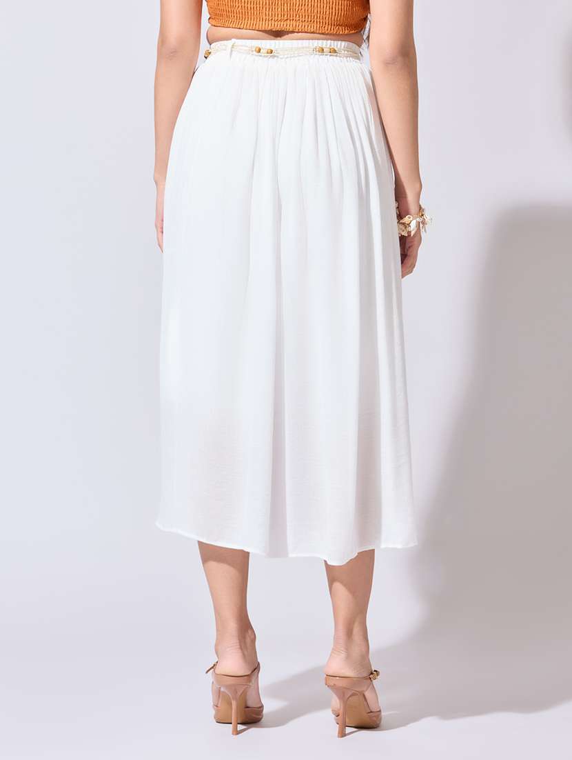 women solid high rise flared skirt - 22363342 -  Standard Image - 2