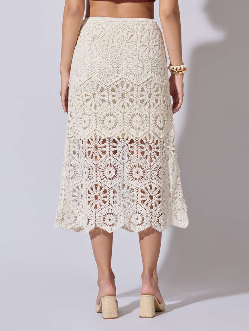 women self designed high rise crochet skirt - 22363347 -  Standard Image - 2