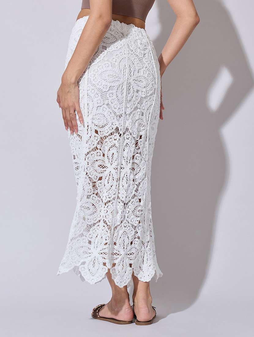 women self designed high rise crochet skirt - 22363350 -  Standard Image - 2