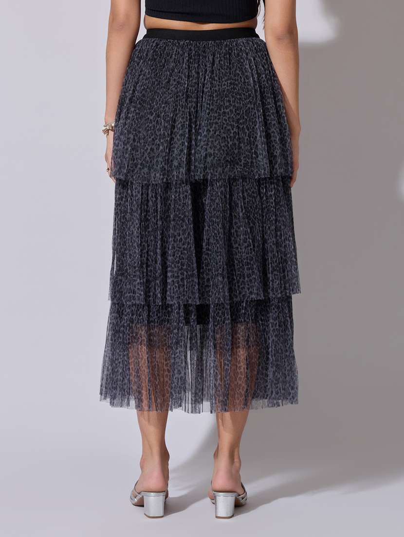 women animal print high rise layered skirt - 22363359 -  Standard Image - 2