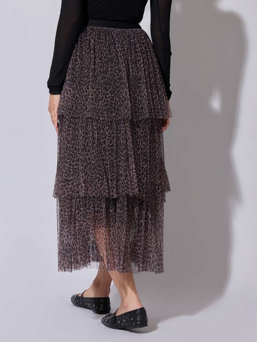 women animal print high rise layered skirt - 22363360 -  Standard Image - 2