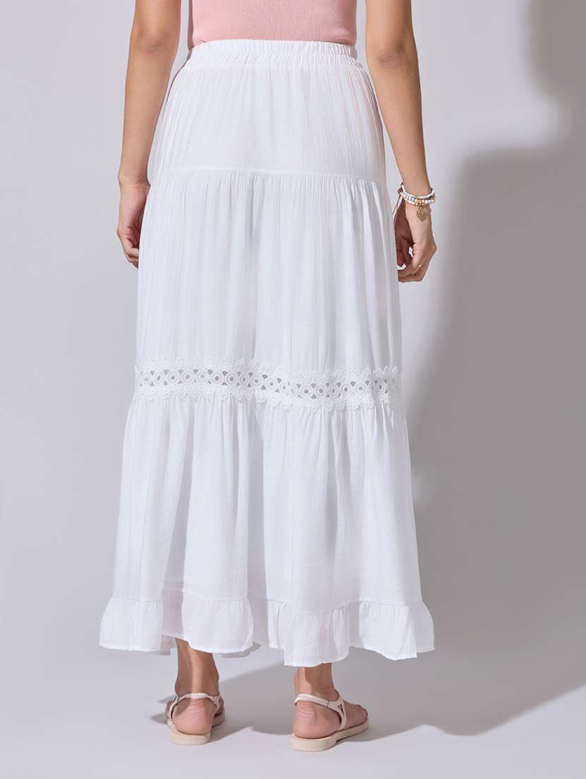 women solid high rise tiered skirt - 22363370 -  Standard Image - 2