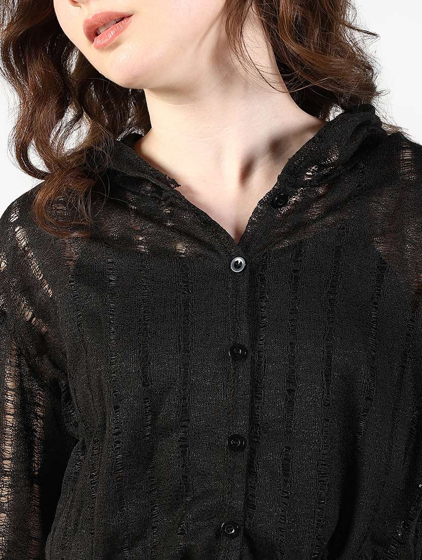 women self designed long sleeve crop top with slip - 22363382 -  Standard Image - 2