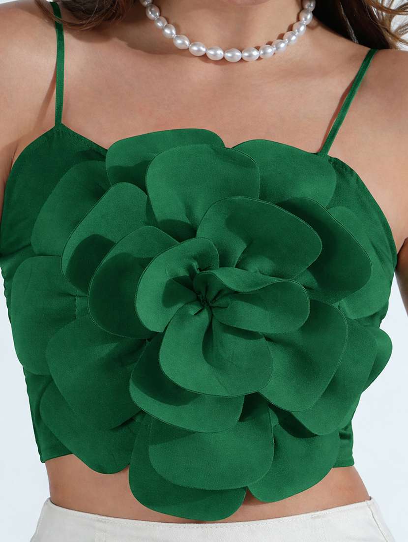 women self designed shoulder strap crop top - 22363493 -  Standard Image - 2