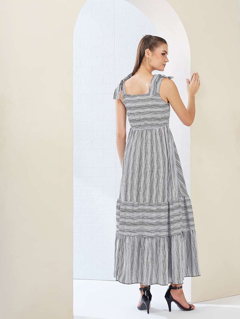 women striped sleeveless tiered dress - 22363547 -  Standard Image - 2