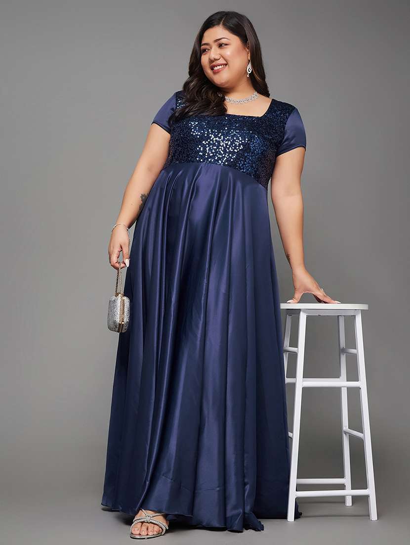 women plus size sequined lace dress