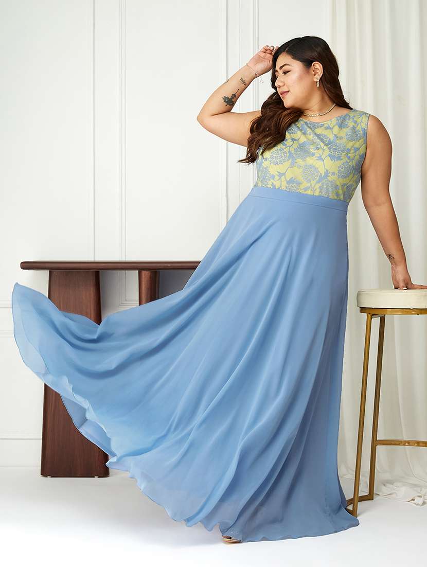 women plus size self designed lace dress - 22363568 -  Standard Image - 2