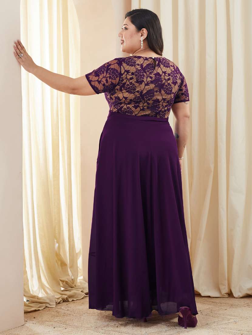 women plus size self designed lace dress - 22363571 -  Standard Image - 2