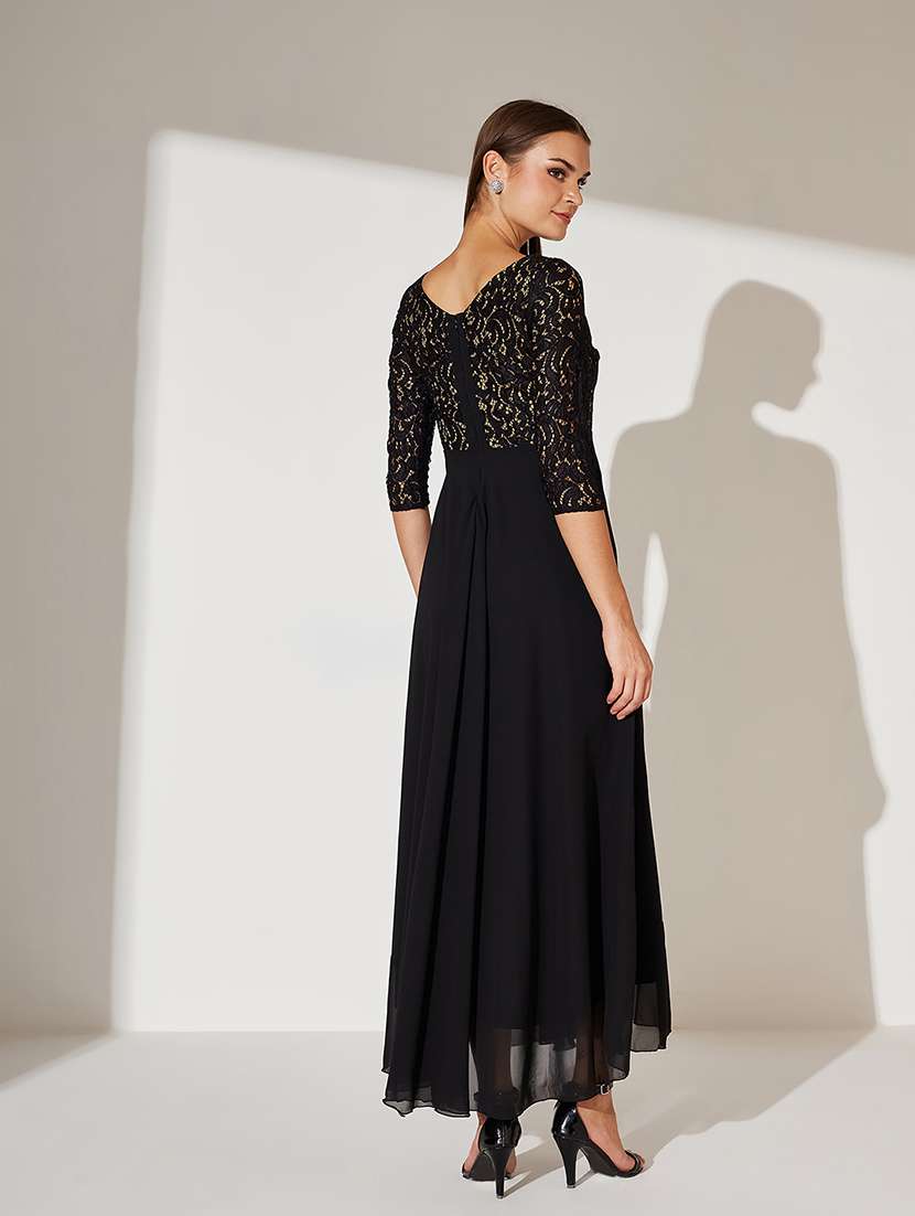 women self designed long sleeve fit & flare dress - 22363572 -  Standard Image - 2