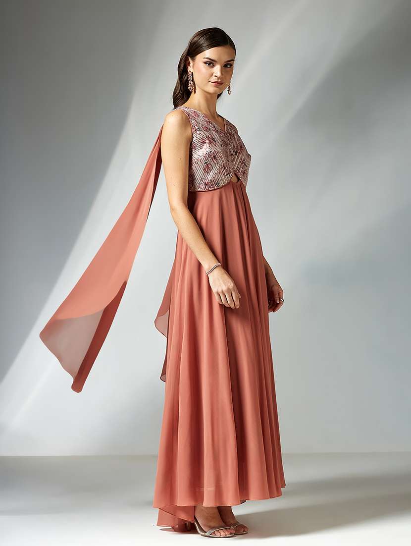 women self designed sleeveless fit & flare dress - 22363573 -  Standard Image - 2