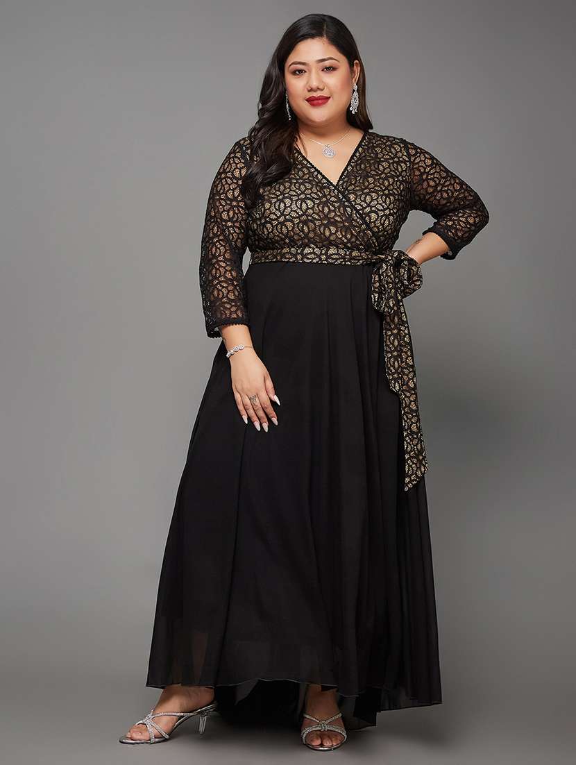women plus size self designed lace dress - 22363582 -  Standard Image - 2