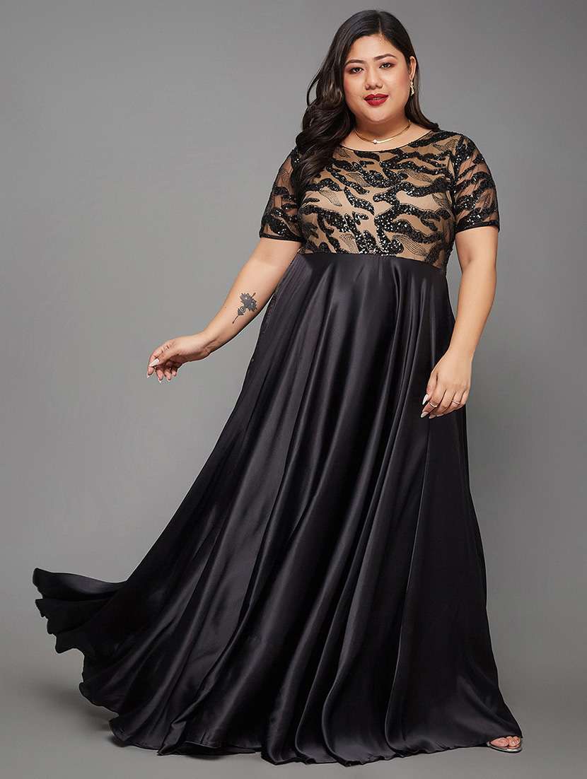 women plus size sequined short sleeve dress