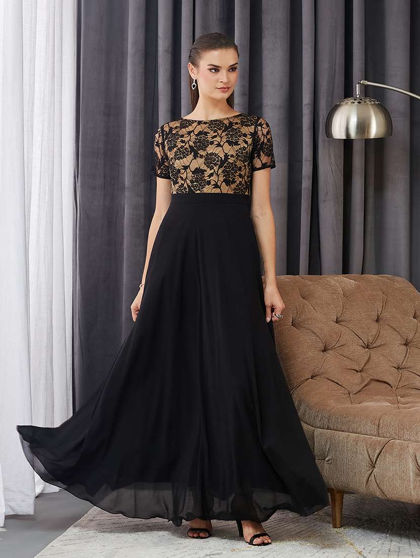 women short sleeve lace fit & flare dress - 22363605 -  Standard Image - 2