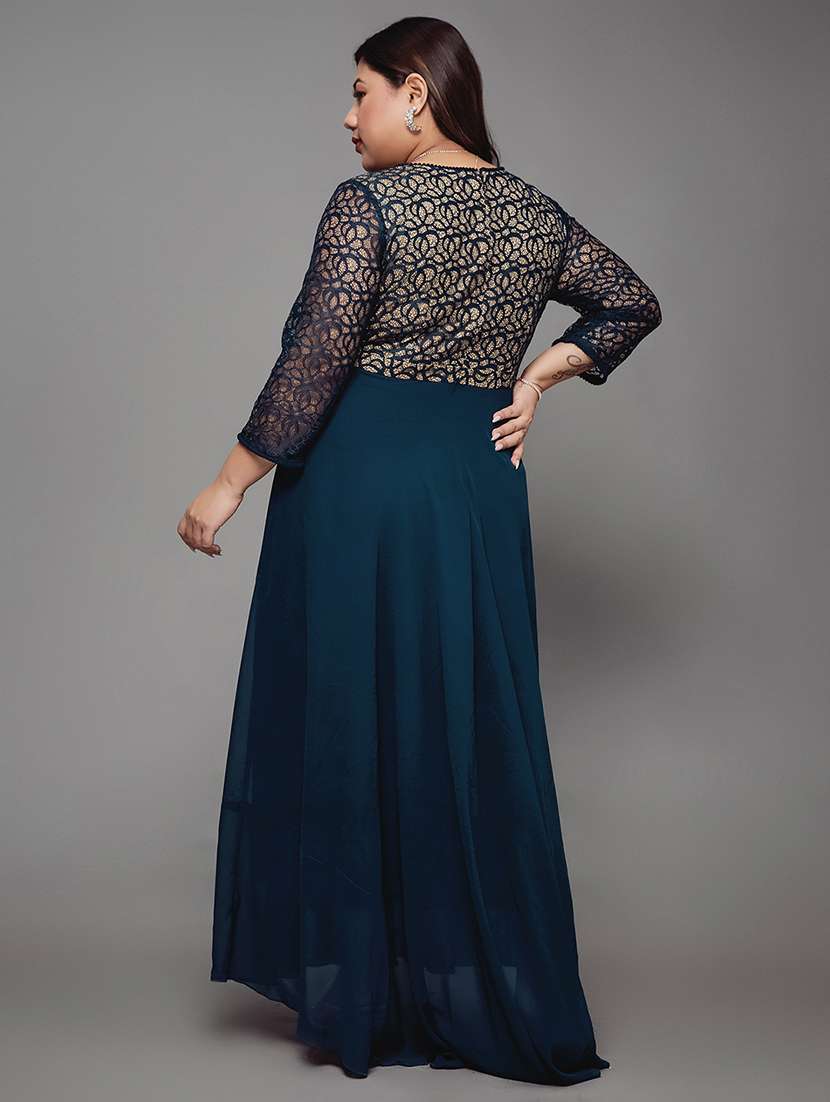 women plus size self designed lace dress - 22363614 -  Standard Image - 2