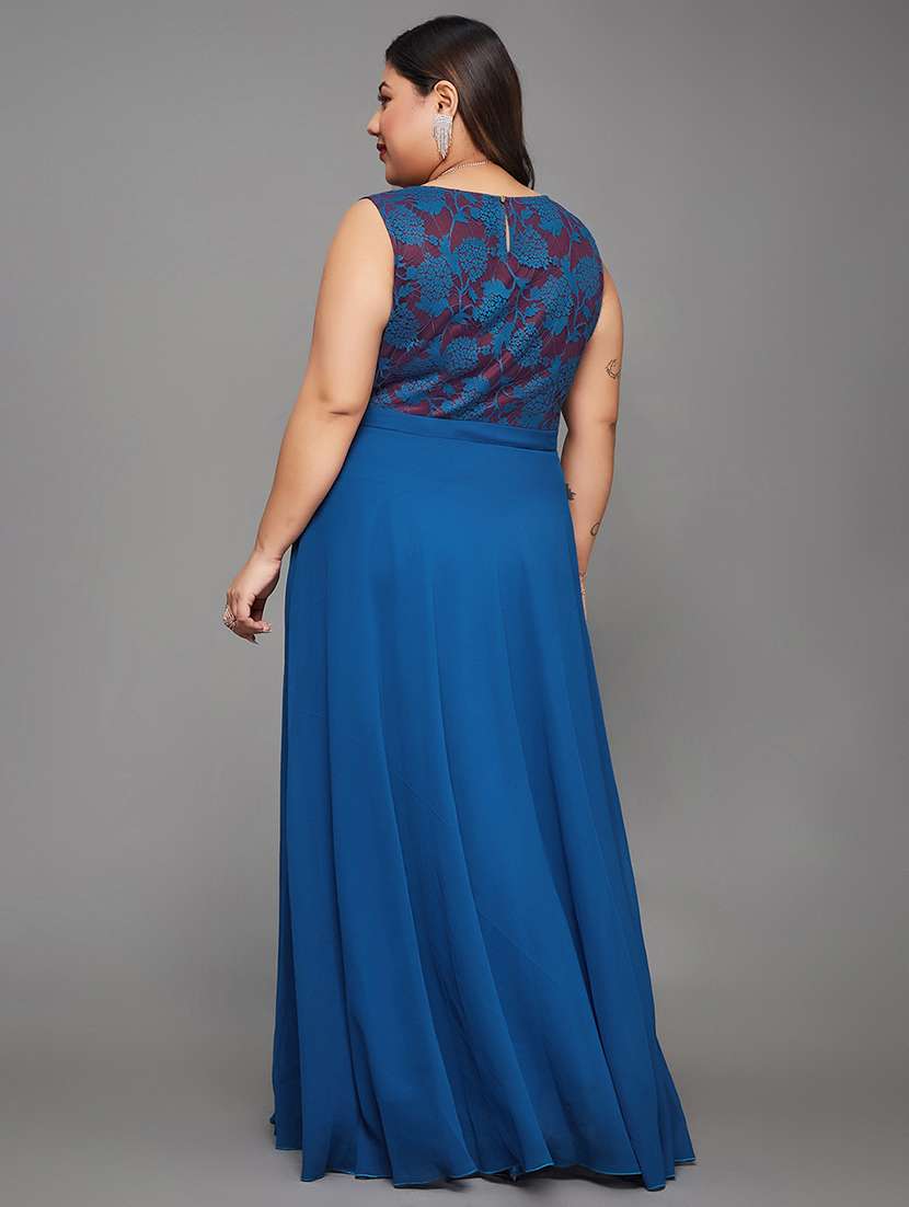 women plus size self designed lace dress - 22363618 -  Standard Image - 2