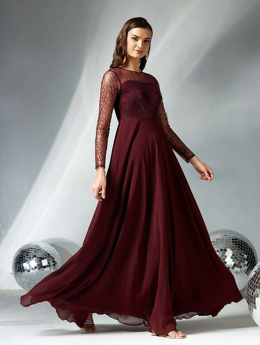 Women Embellished Long Sleeve Fit & Flare Dress - 22363623 -  Standard Image - 2
