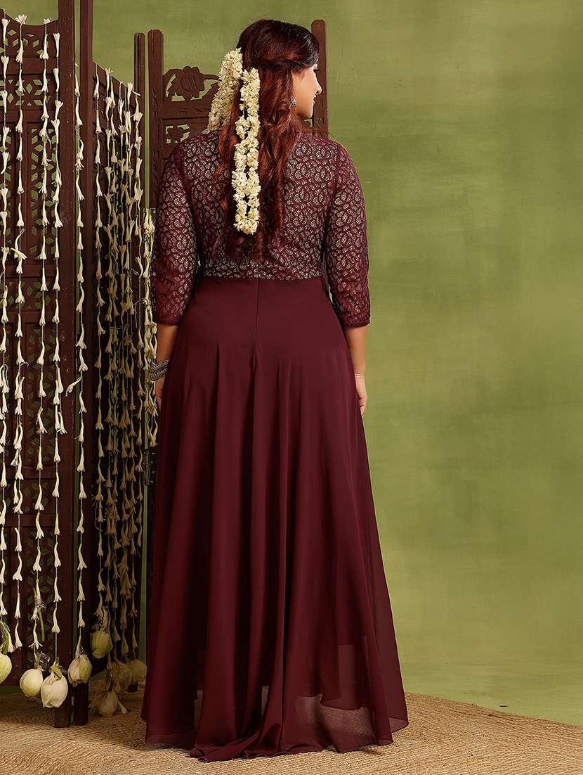 women plus size self designed lace dress - 22363627 -  Standard Image - 2