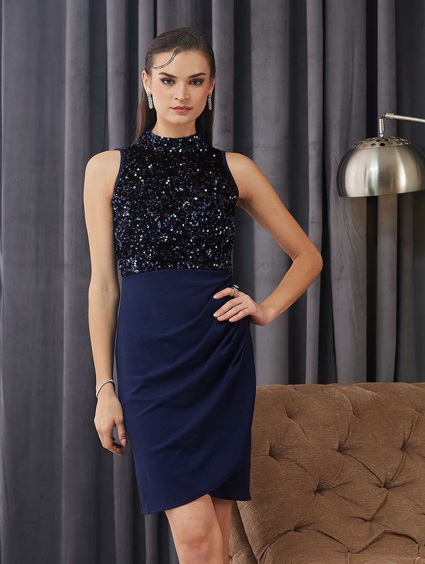 women sequined sleeveless bodycon dress