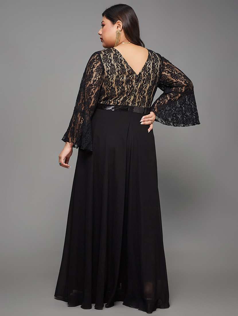 women plus size self designed lace dress - 22363633 -  Standard Image - 2