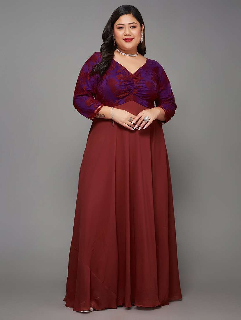 women plus size self designed lace dress - 22363646 -  Standard Image - 2
