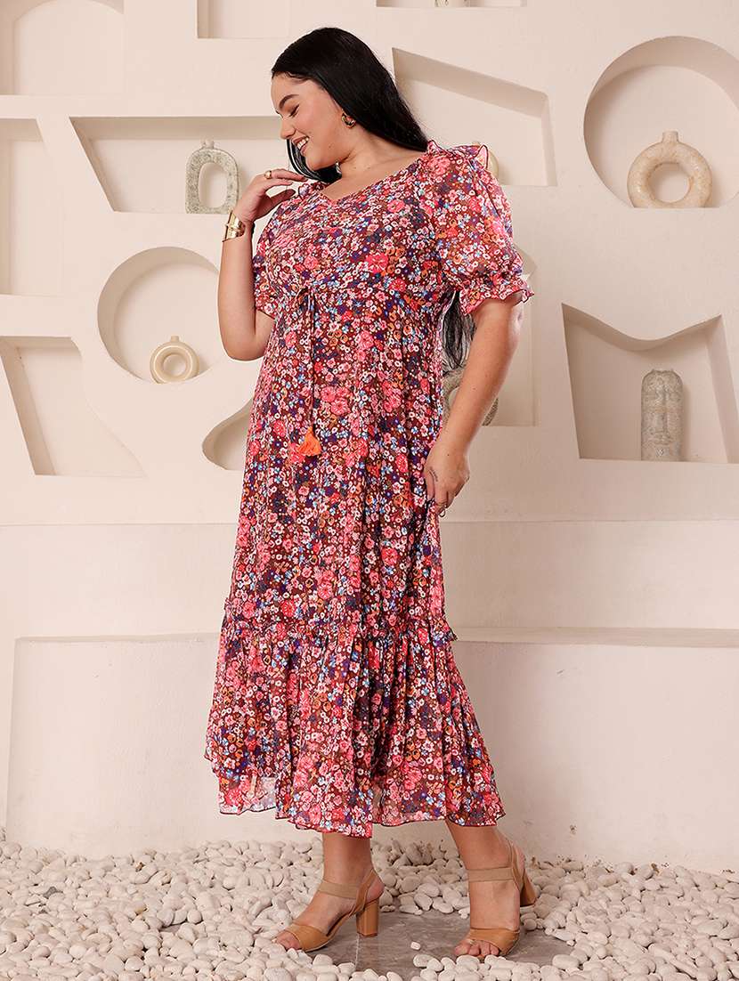 women plus size printed tiered dress - 22363671 -  Standard Image - 2