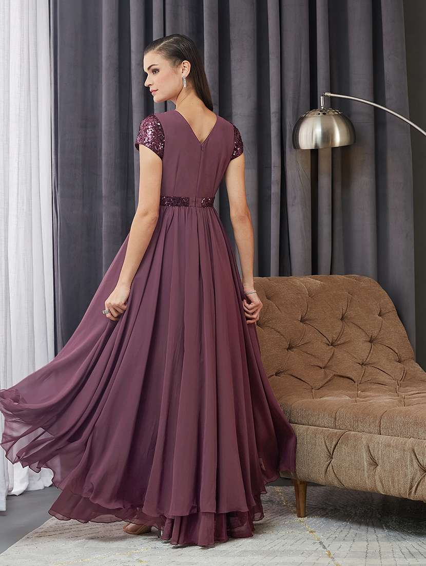 women embellished short sleeve asymmetric dress - 22363705 -  Standard Image - 2