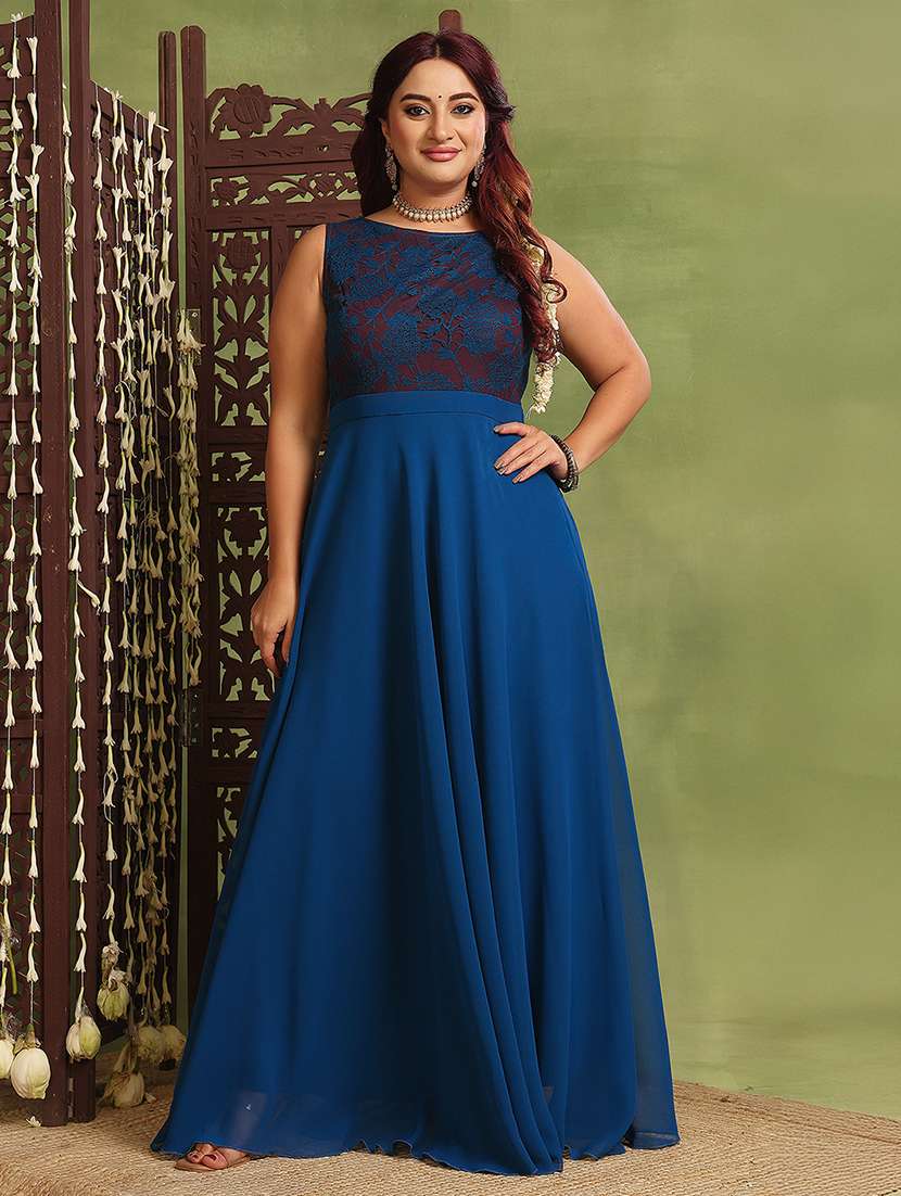 women plus size self designed lace dress