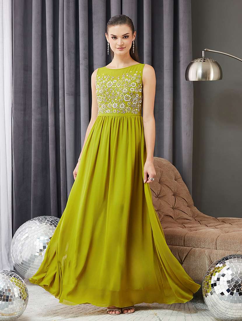 women embroidered sleeveless fit & flare dress - 22363724 -  Standard Image - 2