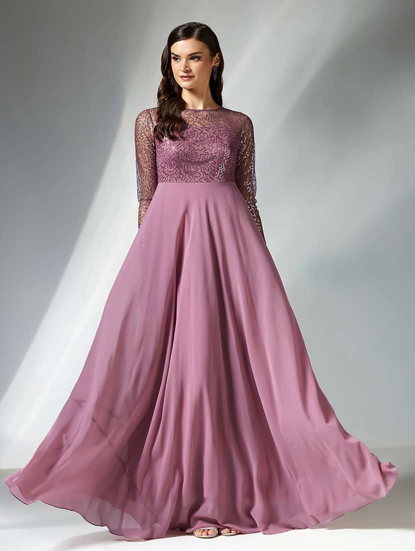 women embellished long sleeve fit & flare dress - 22363729 -  Standard Image - 2